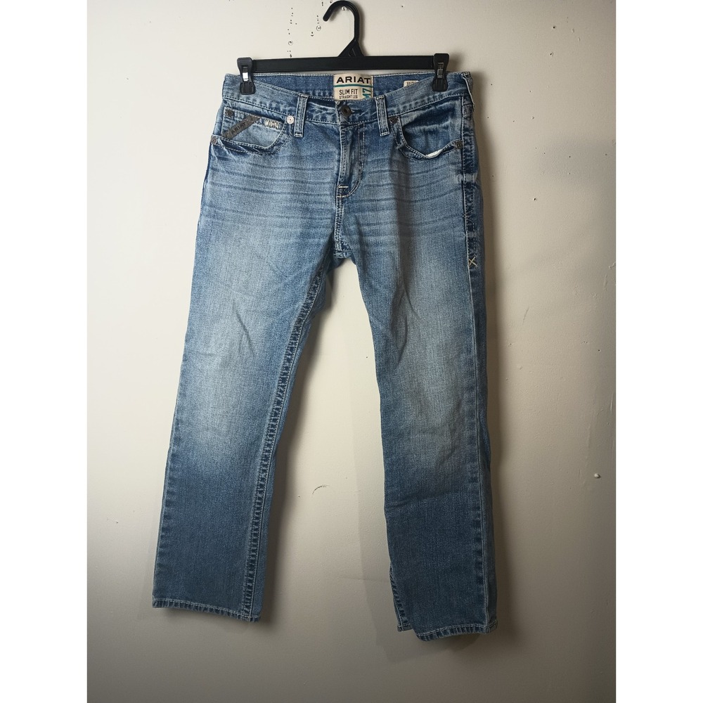 Ariat M7 Slim Fit Straight Leg Jeans Mens 32x30 Blue Denim Western Workwear